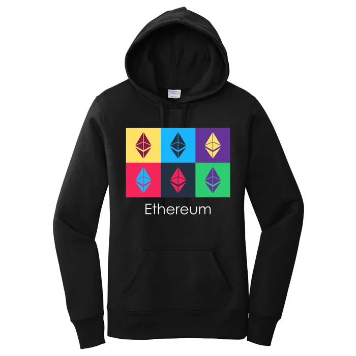 Ethereum ETH Pop Art Crypto Currency Logo Women's Pullover Hoodie