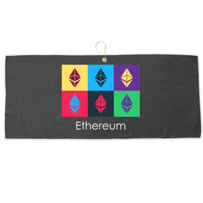 Ethereum ETH Pop Art Crypto Currency Logo Large Microfiber Waffle Golf Towel