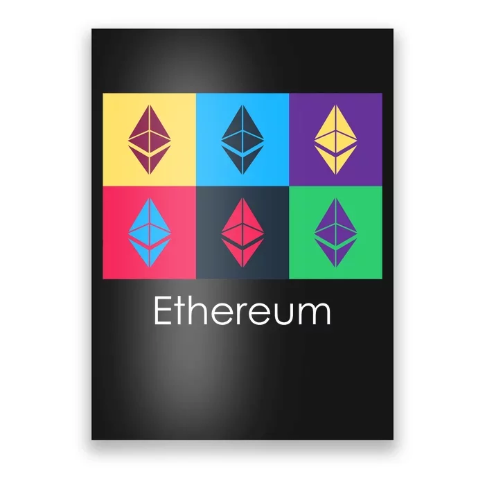 Ethereum ETH Pop Art Crypto Currency Logo Poster