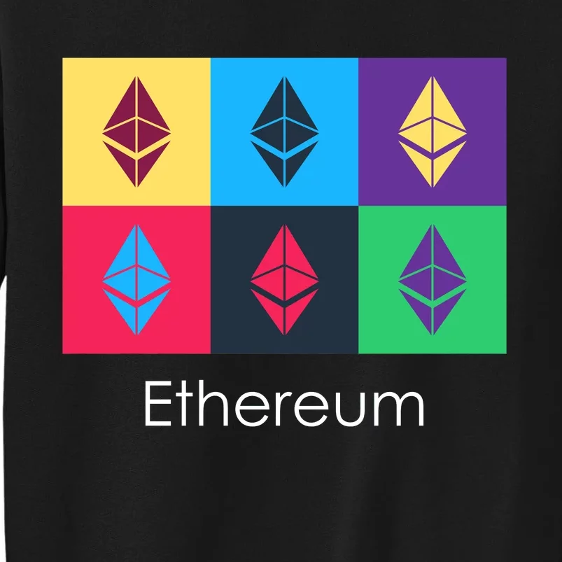 Ethereum ETH Pop Art Crypto Currency Logo Tall Sweatshirt