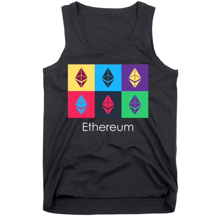 Ethereum ETH Pop Art Crypto Currency Logo Tank Top