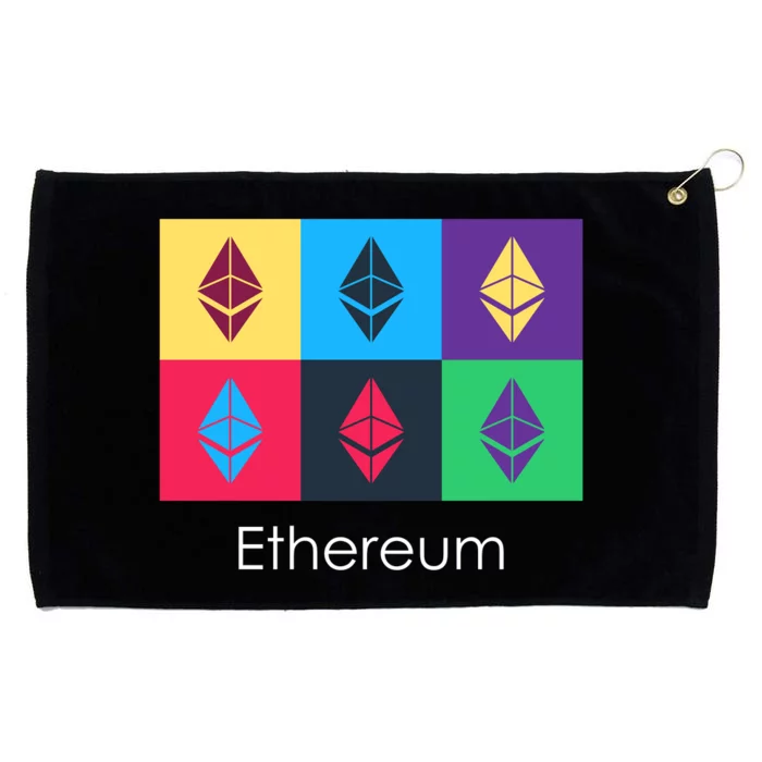 Ethereum ETH Pop Art Crypto Currency Logo Grommeted Golf Towel