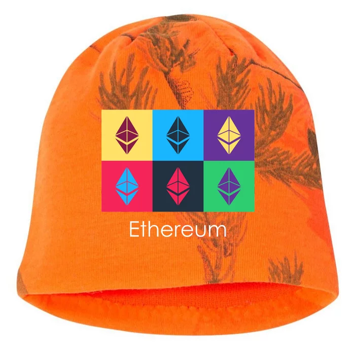 Ethereum ETH Pop Art Crypto Currency Logo Kati - Camo Knit Beanie