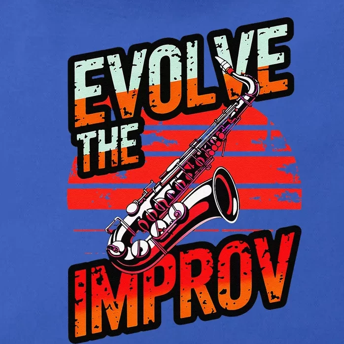 Evolve The Improve Funny Saxophone Zip Tote Bag