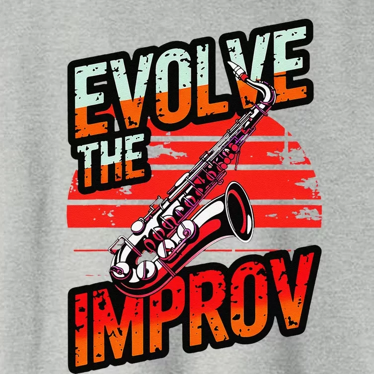 Evolve The Improve Funny Saxophone Women's Crop Top Tee