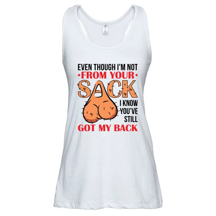 Even Though I Am Not From Your Sack Funny Step Father Ladies Essential Flowy Tank