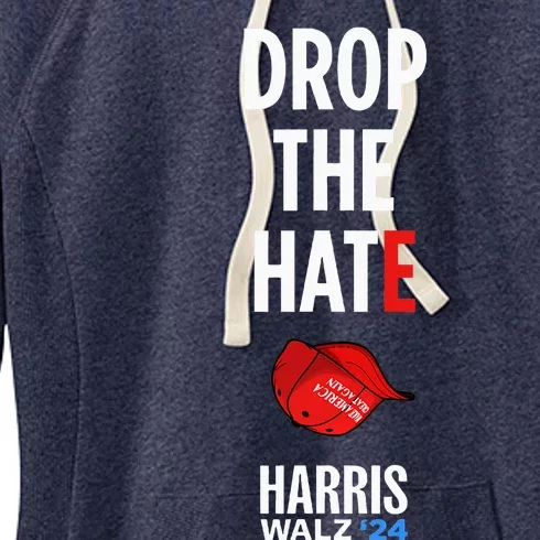 Drop the Hate - No MAGA Hat Vote Kamala Harris Tim Walz '24 Women's Fleece Hoodie