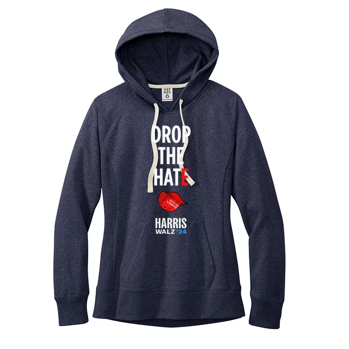 Drop the Hate - No MAGA Hat Vote Kamala Harris Tim Walz '24 Women's Fleece Hoodie