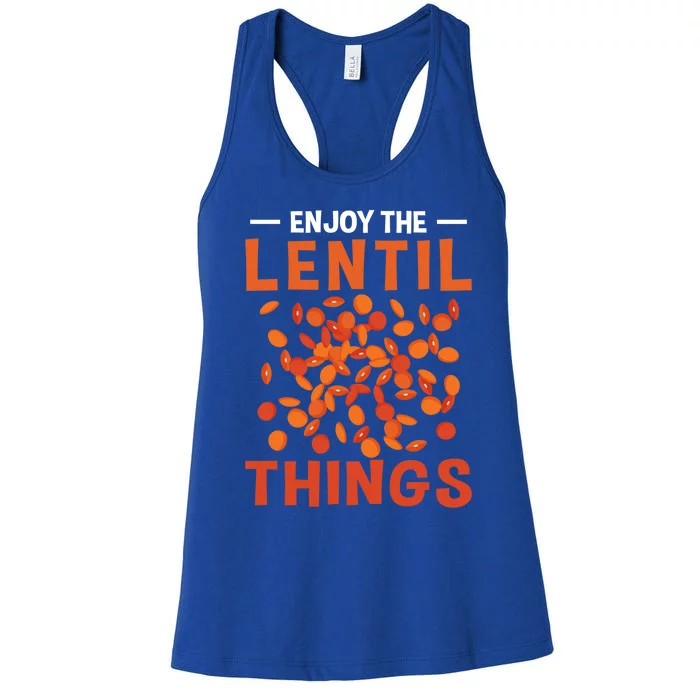 Enjoy The Lentil Things Veganism Design Vegan Great Gift Women's Racerback Tank