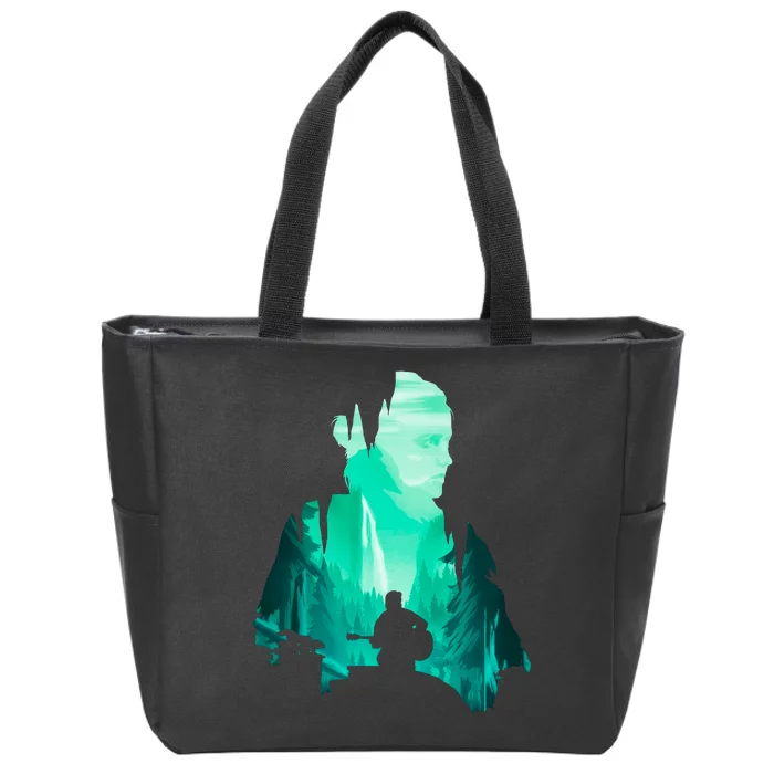 Ellie The Last Of Us 2 Silhouette Zip Tote Bag