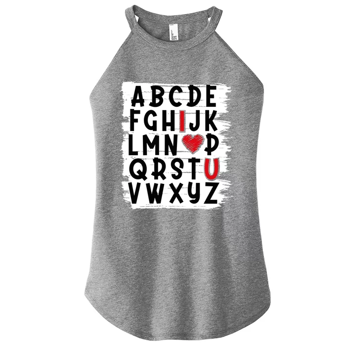 English Teacher Love Cute Alphabet Teaching Valentine's Day Gift Women’s Perfect Tri Rocker Tank