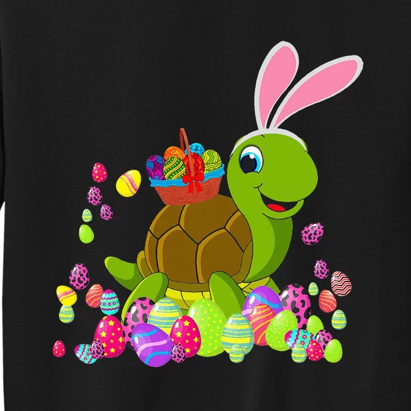 Easter Turtle Lover Bunny Turtle Holding Easter Egg Tall Sweatshirt