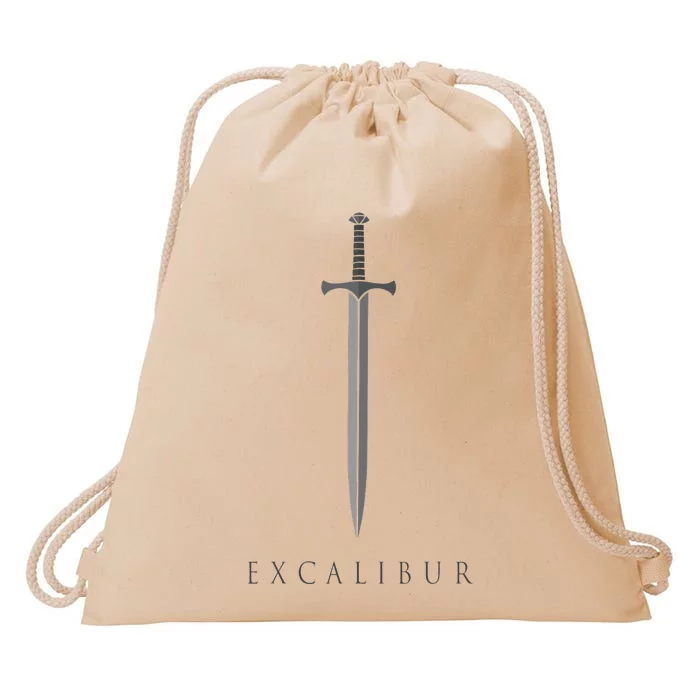 Excalibur The Legendary Sword in the Stone of King Arthur 6 Drawstring Bag