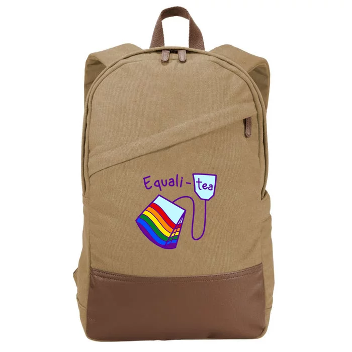 Equality Tea LGBTQ Pride Rainbow Flag Cotton Canvas Backpack