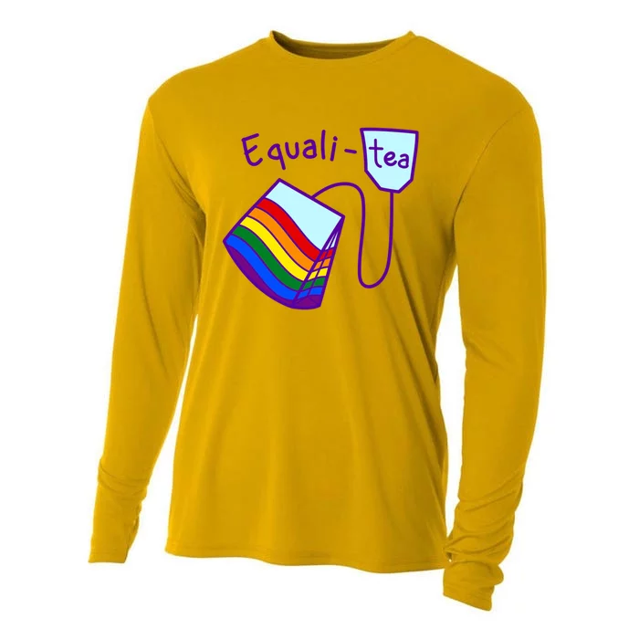 Equality Tea LGBTQ Pride Rainbow Flag Cooling Performance Long Sleeve Crew