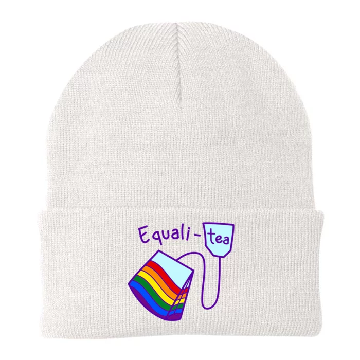 Equality Tea LGBTQ Pride Rainbow Flag Knit Cap Winter Beanie