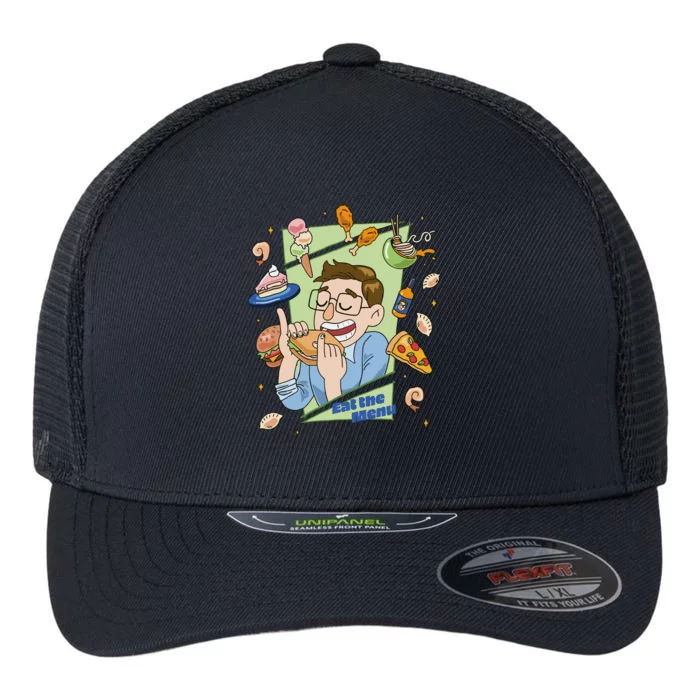 Eat The Menu KeithS Food Bounty Flexfit Unipanel Trucker Cap