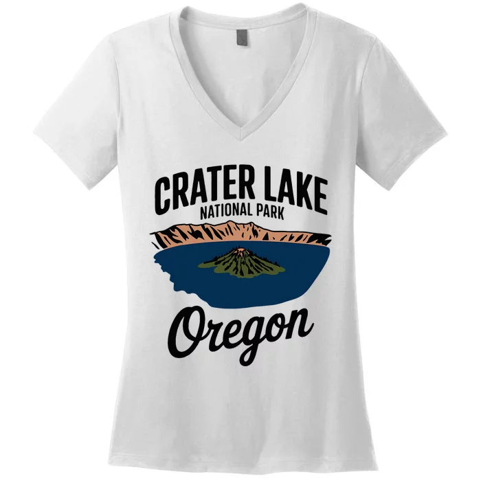 Explore The Majestic Crater Lake National Park Oregon Women's V-Neck T-Shirt