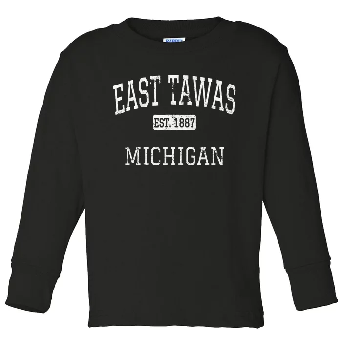 East Tawas Michigan Mi Vintage Toddler Long Sleeve Shirt