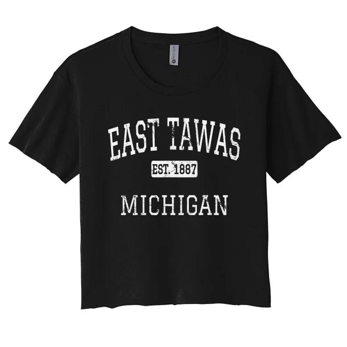 East Tawas Michigan Mi Vintage Women's Crop Top Tee