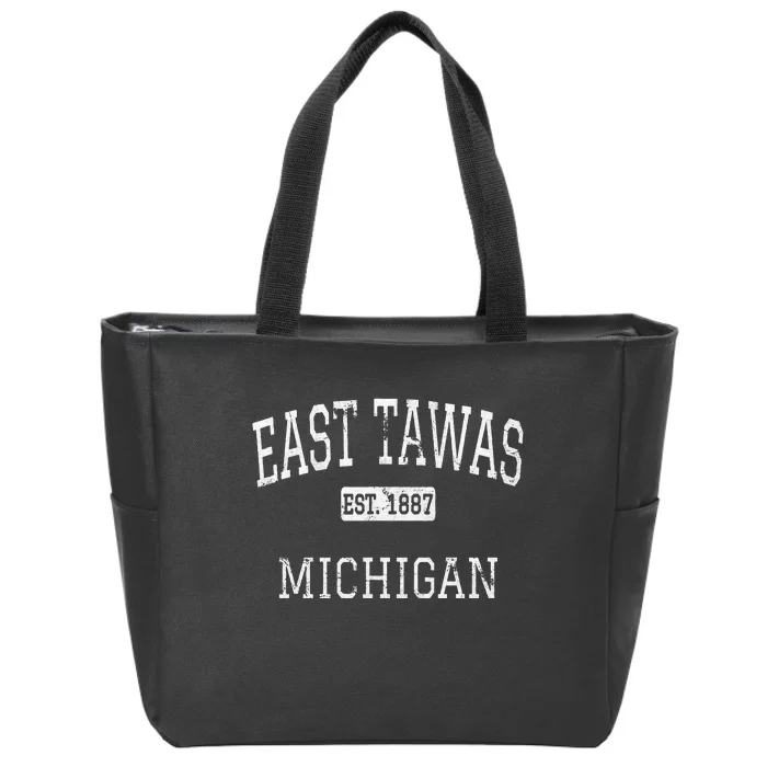 East Tawas Michigan Mi Vintage Zip Tote Bag