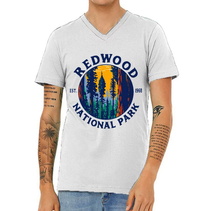 Explore the Majestic Redwood National and State Parks in California V-Neck T-Shirt