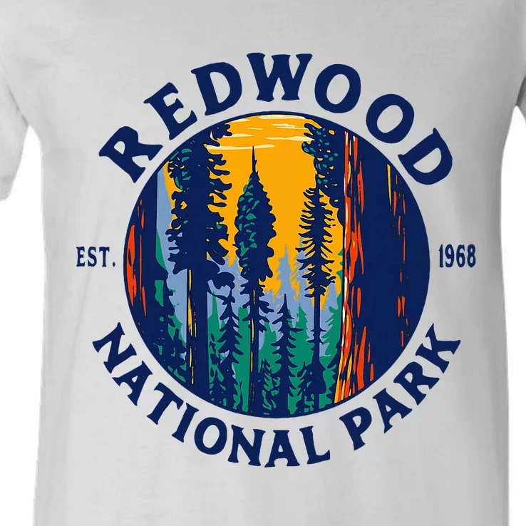 Explore the Majestic Redwood National and State Parks in California V-Neck T-Shirt