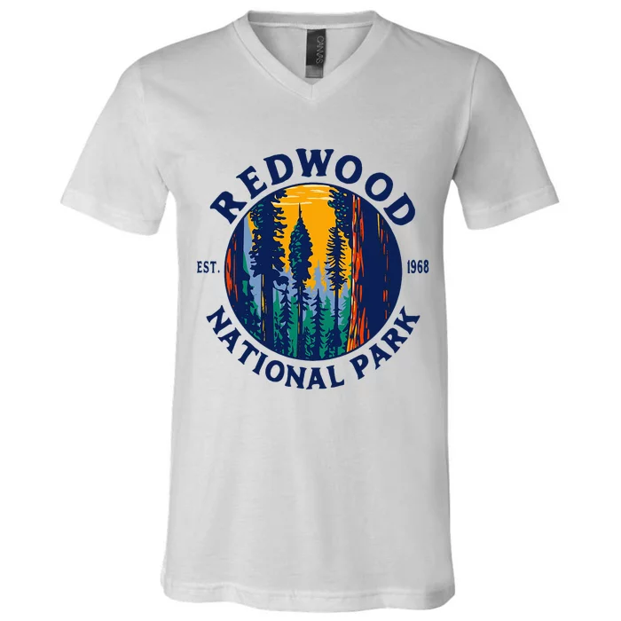 Explore the Majestic Redwood National and State Parks in California V-Neck T-Shirt