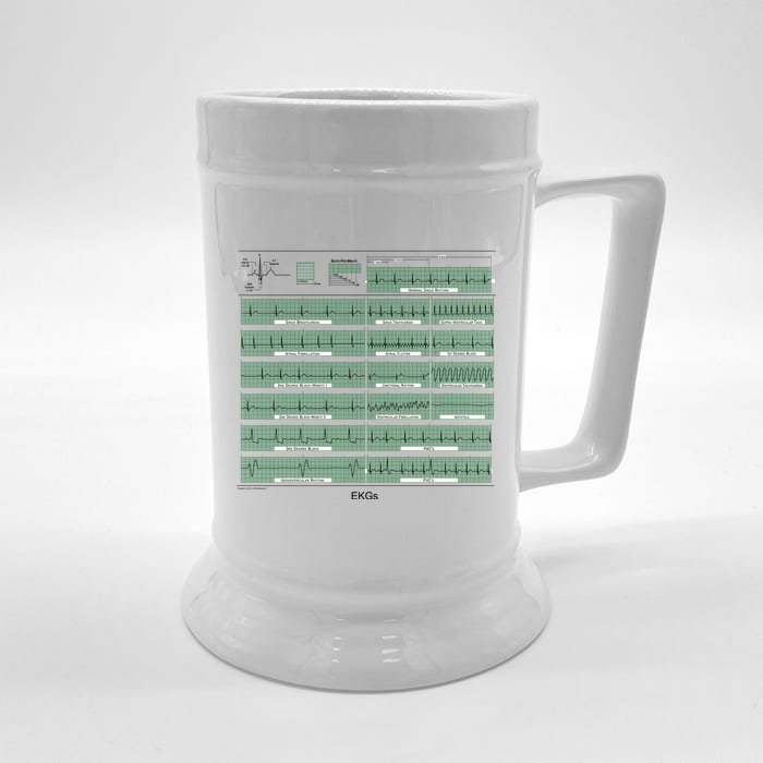 EKG Training Mug Front & Back Beer Stein