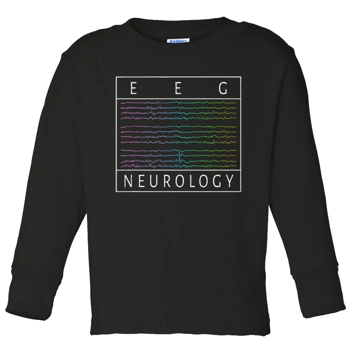 Eeg Technologist Neurology Colorful Brain Waves Eeg Toddler Long Sleeve Shirt