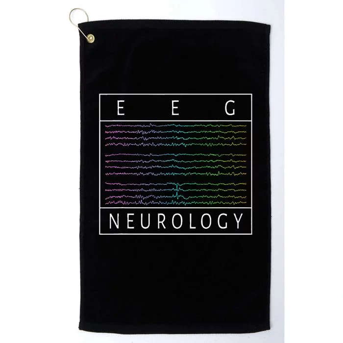 Eeg Technologist Neurology Colorful Brain Waves Eeg Platinum Collection Golf Towel