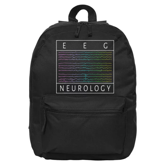 EEG Technologist Neurology Colorful Brain Waves EEG 16 in Basic Backpack