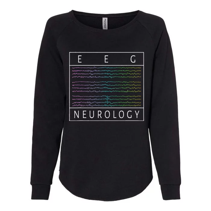 EEG Technologist Neurology Colorful Brain Waves EEG Womens California Wash Sweatshirt