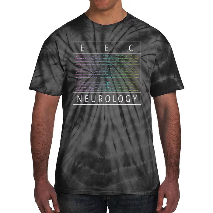 EEG Technologist Neurology Colorful Brain Waves EEG Tie-Dye T-Shirt