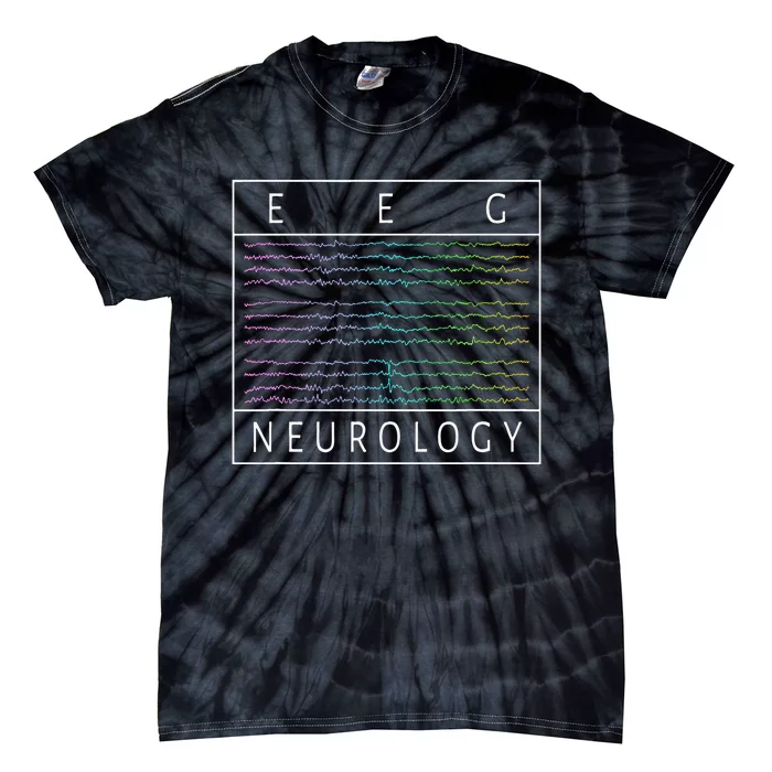 EEG Technologist Neurology Colorful Brain Waves EEG Tie-Dye T-Shirt