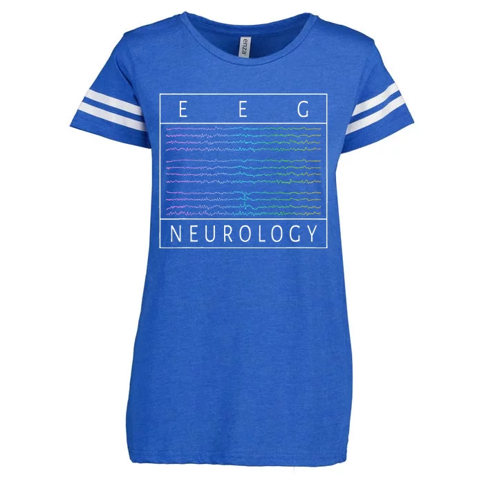 EEG Technologist Neurology Colorful Brain Waves EEG Enza Ladies Jersey Football T-Shirt