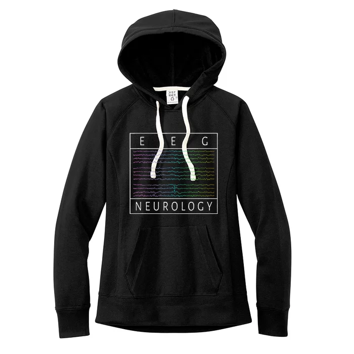 Eeg Technologist Neurology Colorful Brain Waves Eeg Women's Fleece Hoodie