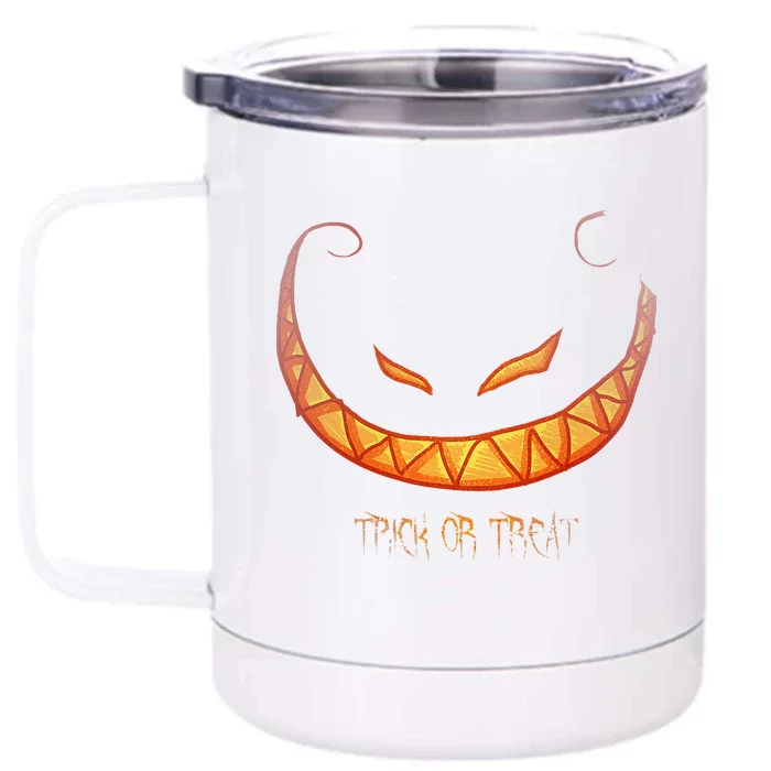 Evil Trick Or Treat Halloween Sinister Front & Back 12oz Stainless Steel Tumbler Cup