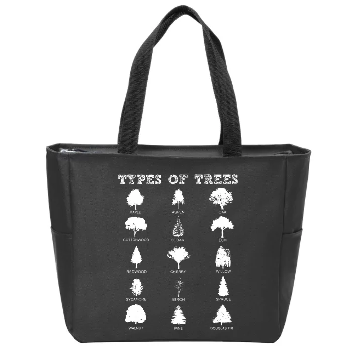 Environment Types Of Trees Earth Day Nature Outdoor Lover Zip Tote Bag