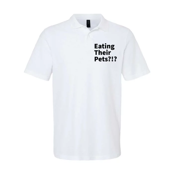 Eating Their Pets Funny Trump Debate Bizarre Weird Quote Softstyle Adult Sport Polo