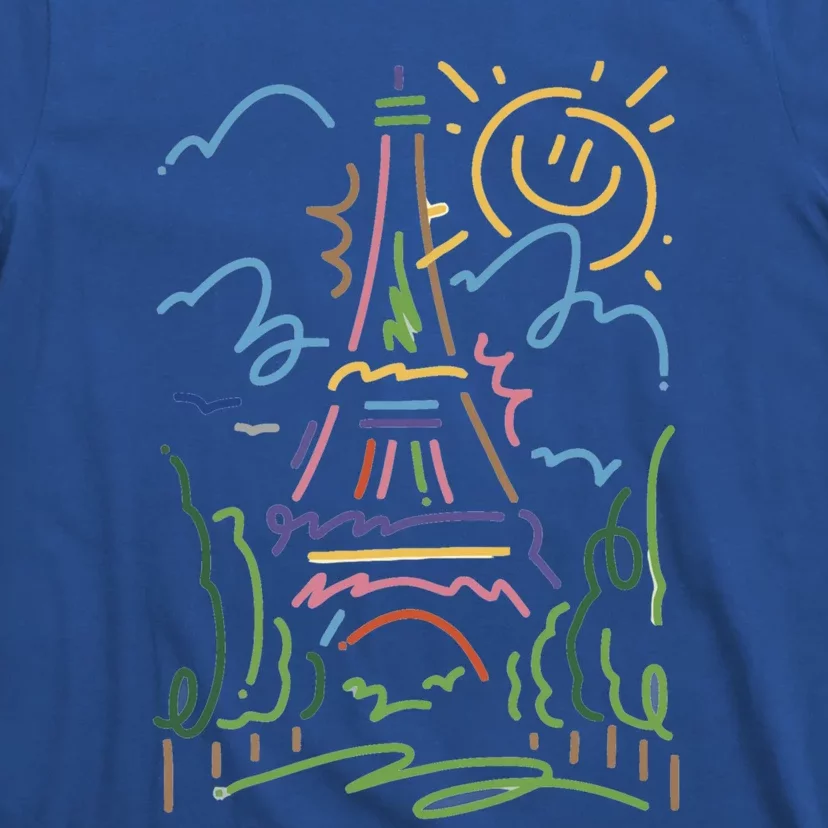 Eiffel Tower Paris Cool Gift Hand Painted Paris France T-Shirt