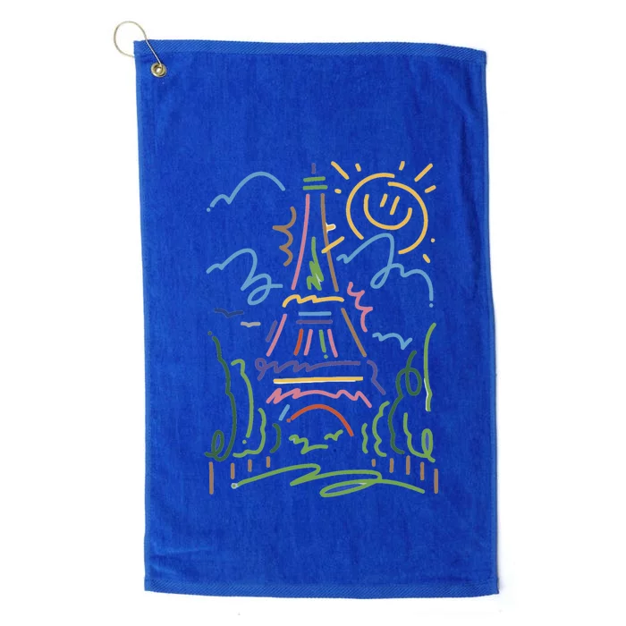 Eiffel Tower Paris Cool Gift Hand Painted Paris France Platinum Collection Golf Towel