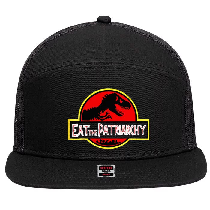 Eat The Patriarchy Feminist Dinosaur 7 Panel Mesh Trucker Snapback Hat