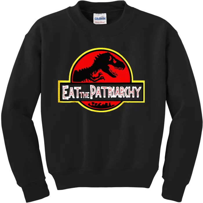 Eat The Patriarchy Feminist Dinosaur Kids Sweatshirt