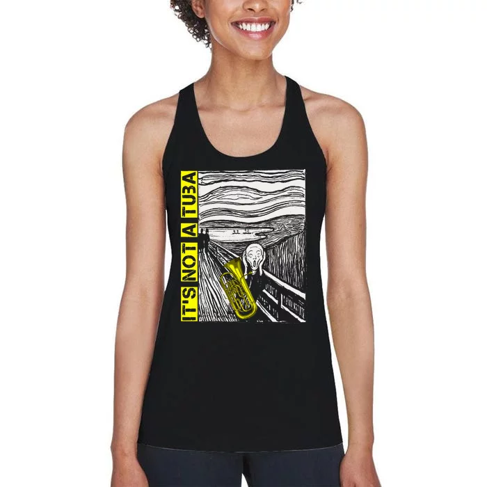 Euphonium Tuba Player The Scream Painting Women's Racerback Tank