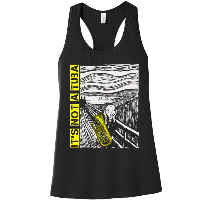 Euphonium Tuba Player The Scream Painting Women's Racerback Tank