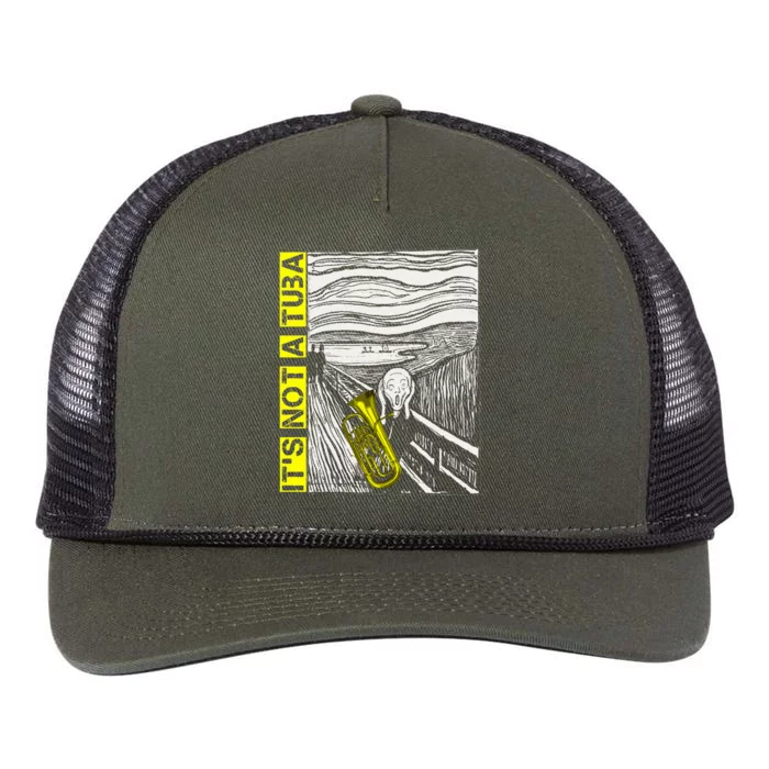 Euphonium Tuba Player The Scream Painting Retro Rope Trucker Hat Cap