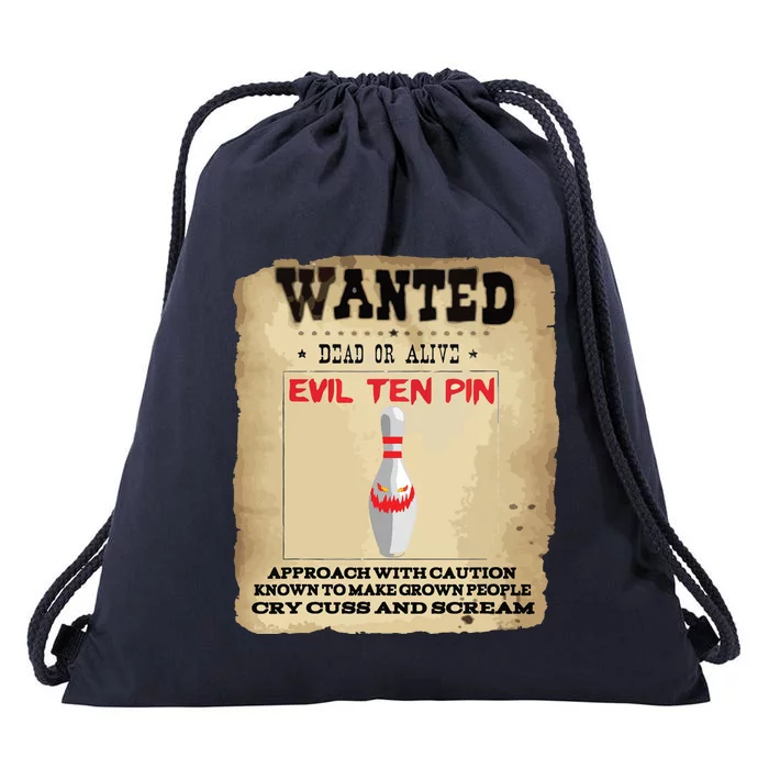 Evil Ten Pin 10 Funny Bowling Drawstring Bag