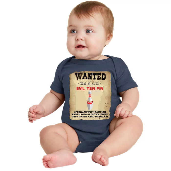 Evil Ten Pin 10 Funny Bowling Baby Bodysuit