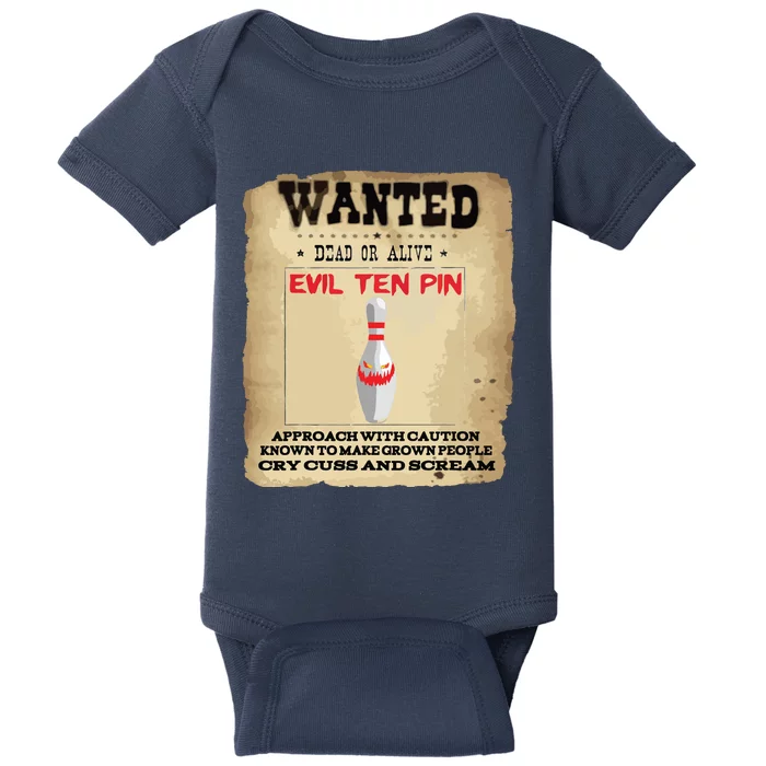 Evil Ten Pin 10 Funny Bowling Baby Bodysuit